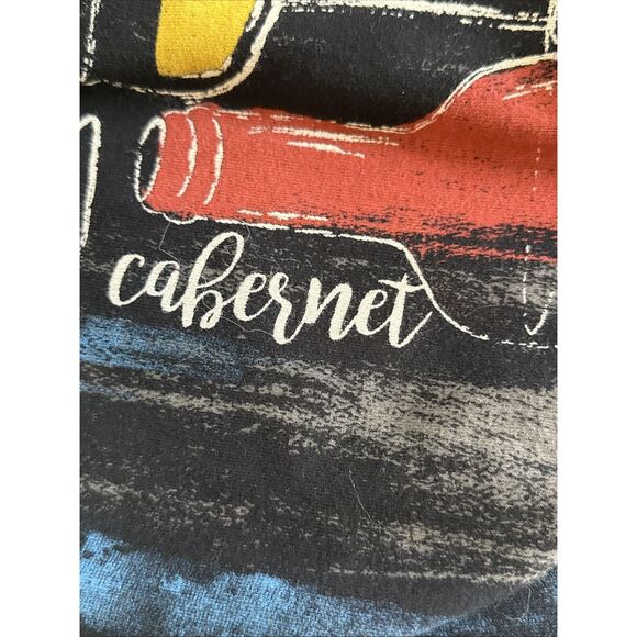 Jess & Jane Top Size  XL Red Wine Medley Sparkle Cotton T Shirt Merlot Cabernat - Picture 10 of 13